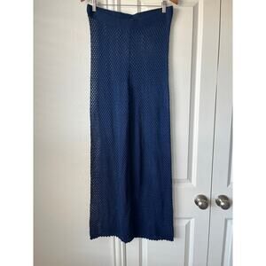 NWOT Shade & Shore Navy Blue Crochet / Mesh Swimsuit Cover Up Pants | Size Large